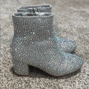 Silver Glitter Ankle Boots